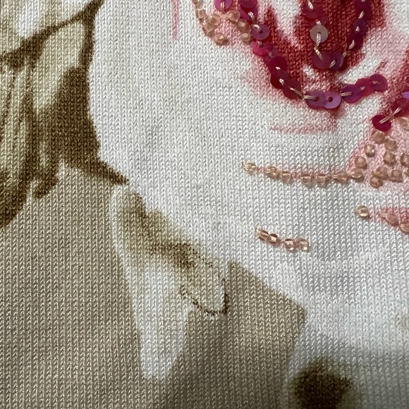 Floral Beaded Sweater by PECK & PECK SZ M - Picture 7 of 10